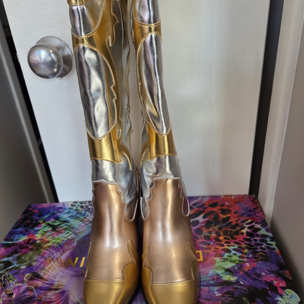 Gold and Silver Women's Boots